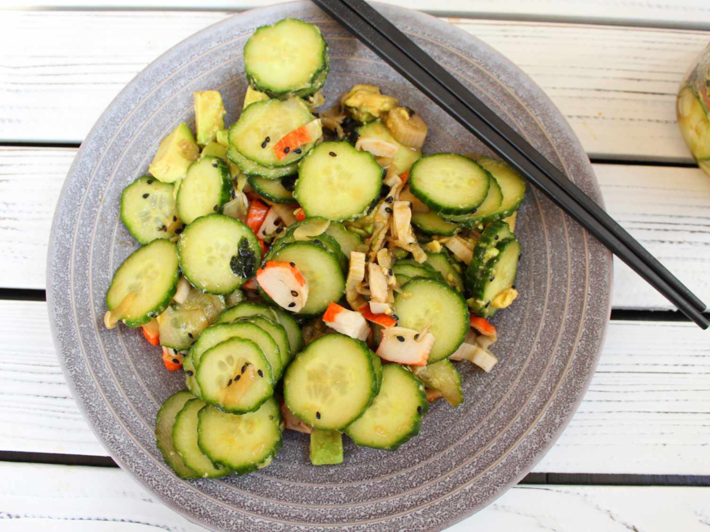 california roll cucumber salad